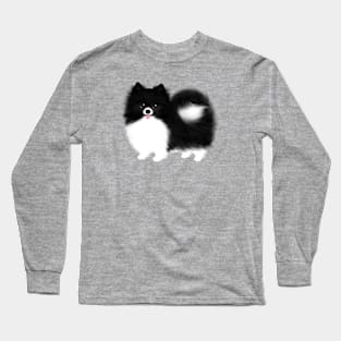 Black and White Pomeranian Long Sleeve T-Shirt